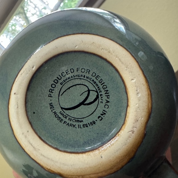 Design Pac Blue Stoneware Pottery Tea Pot with Lid Large Handle 5" High - Picture 5 of 6